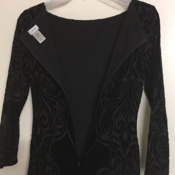 Cache Black Velvet Fully Lined Sheath Dress 3/4 Sleeves Size 4 - Picture 8 of 8